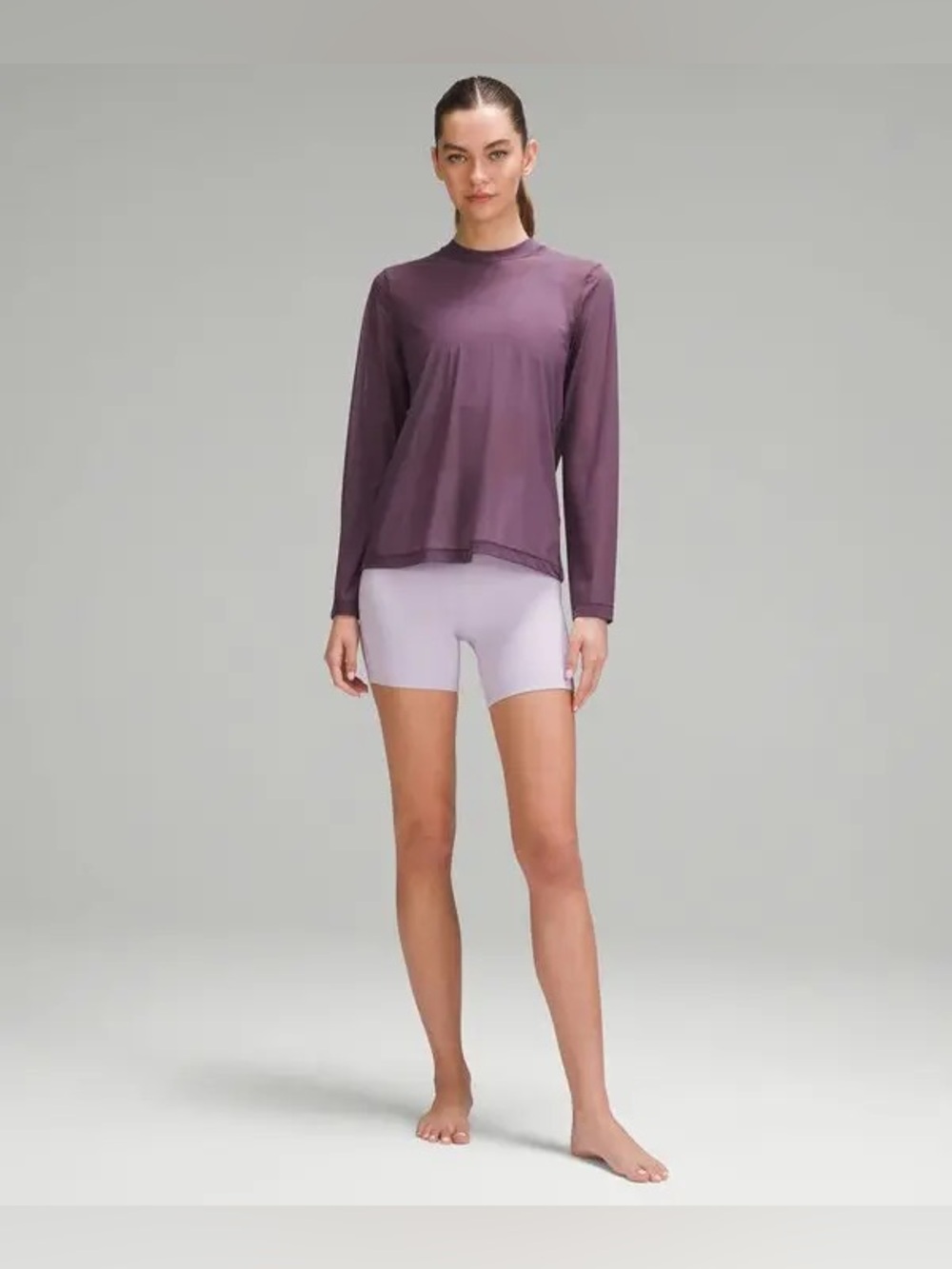 Lululemon Keyhole Mesh Long Sleeve Shirt size 6 Grape Thistle GPTH